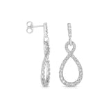 Diamond Figure Eight Dangle Earrings, 14K White Gold