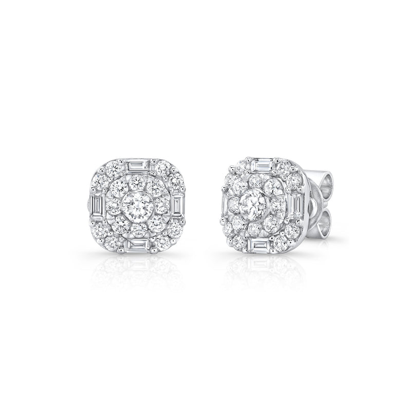 Convertible Diamond Jacket Earrings, 14K White Gold