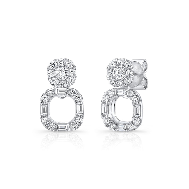 Convertible Diamond Jacket Earrings, 14K White Gold