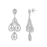 Diamond Chandelier Earrings, 2.30 Carats, 14K White Gold