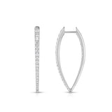 Tapered Hoop Earrings, 14K White Gold