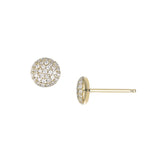 Pavé Diamond Round Earrings, .33 Carat Total, 14K Yellow Gold
