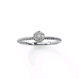 Petite Pavé Diamond Cluster Ring, 14K White Gold