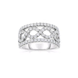 Open Design Criss Crossing Diamond Band, 14K White Gold