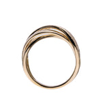 Crossing Bands Diamond Ring, 14K Yellow Gold