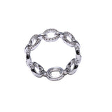 Round Links Diamond Ring, 14K White Gold