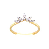 Diamond Fan Ring, 14K Yellow Gold