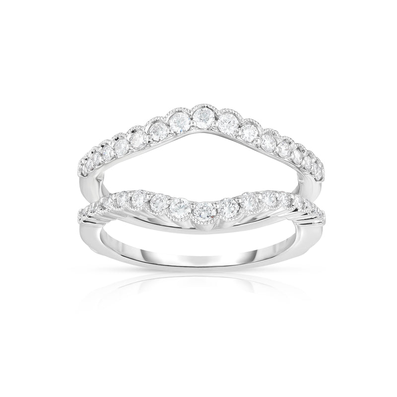 Semi-Bezel Diamond Insert Ring, .50 Carat, 14K White Gold