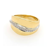 High Polish Ring with Diamond Center, 14 Karat Gold