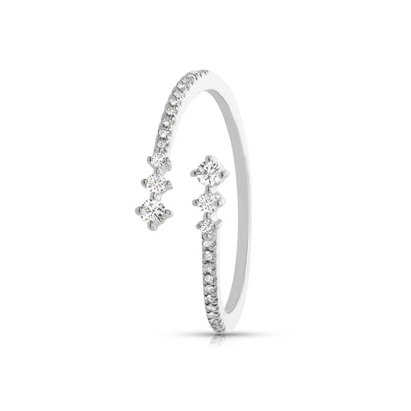 Diamond Bypass Ring, 14K White Gold