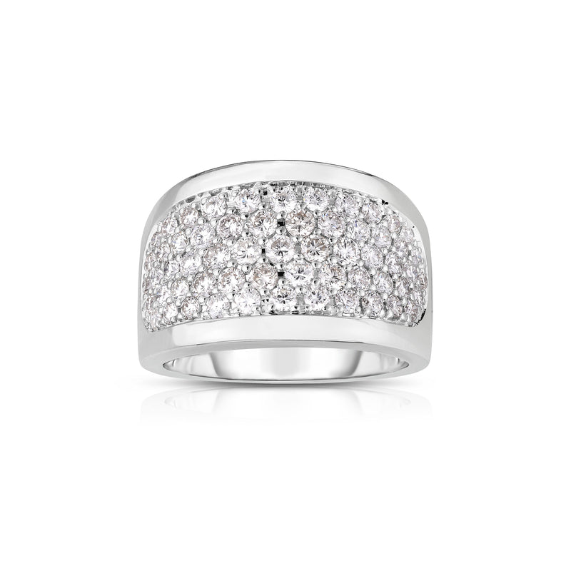 Bold Pavé Diamond Statement Ring, 14K White Gold