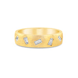 Flush Set Baguette Diamond Ring, 14K Yellow Gold