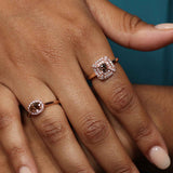 Cushion Shape Fancy Brown Diamond Ring, 14K Rose Gold