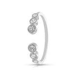 Open Design Six Stones Diamond Ring, 14K White Gold