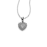 Small Pavé Diamond Heart Pendant, 14K White Gold