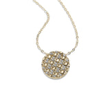 Basket Weave Diamond Disk Pendant, 14K Yellow Gold