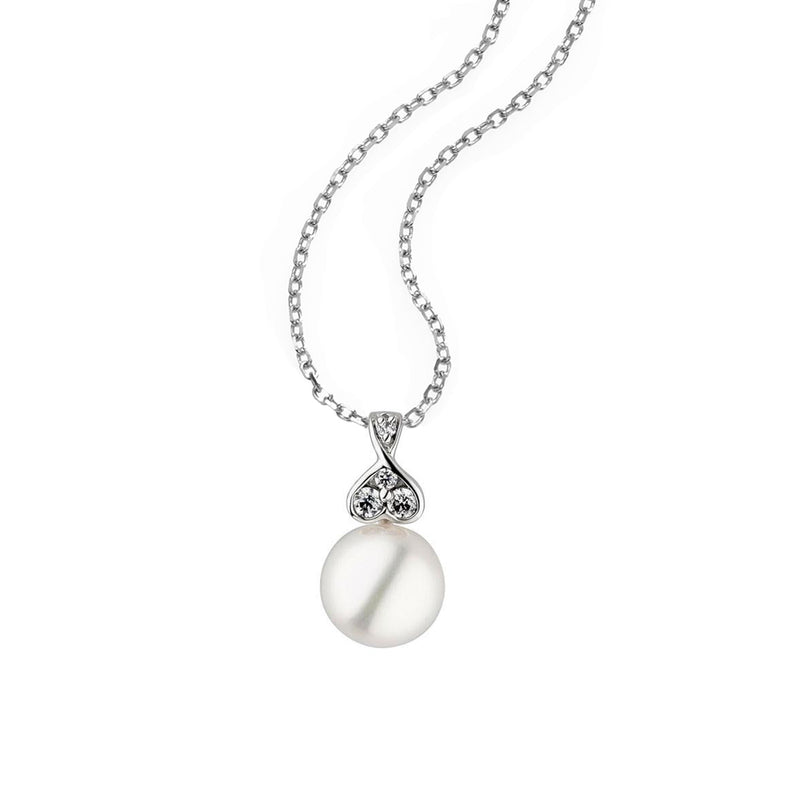 Freshwater Cultured Pearl Pendant with Diamond Accent, 14K White Gold