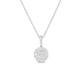 Diamond Cluster Pendant, .75 Ct, 14K White Gold