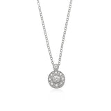 Round Diamond Cluster Pendant, 14K White Gold