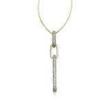 Elongated Pavé Diamond Pendant, 14K Yellow Gold
