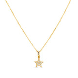 Pavé Diamond Star Pendant, 14K Yellow Gold