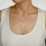 Bold Open Design Diamond Pendant, 14K Yellow Gold