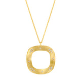 Bold Open Design Diamond Pendant, 14K Yellow Gold