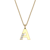 Capital Letter Yellow Enamel Initial "B" Pendant, 14K Yellow Gold
