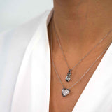 Knot Design Diamond Pendant , .10 Carat, 14K White Gold