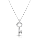 Diamond Key Pendant, .16 Carat Total, 14K White Gold