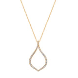 Open Drop Diamond Pendant, 14K Yellow Gold