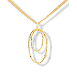 Double Ovals Diamond Pendant, 14K Yellow Gold
