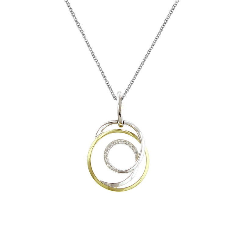 Diamond Spiral Pendant, 14 Karat Gold