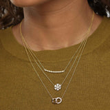 Bezel Set Diamond Bar Necklace, 14K Yellow Gold