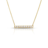 Diamond Bar Necklace, 14K Yellow Gold