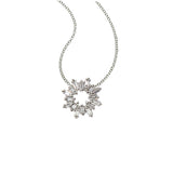 Diamond Circle With Baguettes Necklace, 14K White Gold