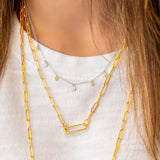 Pavé Diamond Disc Choker Necklace, 14K White Gold