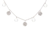 Pavé Diamond Disc Choker Necklace, 14K White Gold