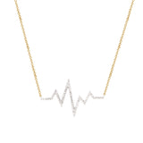 Heartbeat Diamond Necklace, 14K Yellow Gold