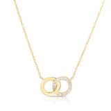 Diamond Interlocking Circles Necklace, 14K Yellow Gold