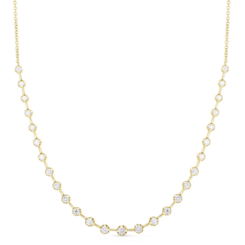 Prong Set Diamond Necklace, 1.00 Carat Total, 14K Yellow Gold