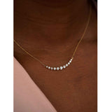 Diamond Arc Necklace, 1 Carat Total, 14K Yellow Gold