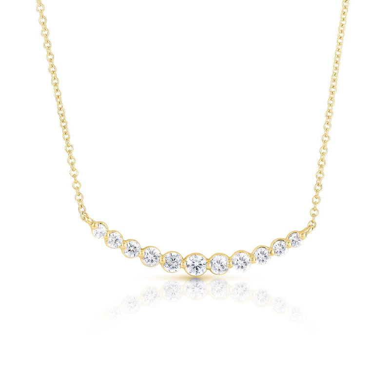 Diamond Arc Necklace, 1 Carat Total, 14K Yellow Gold