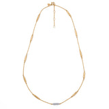 Pavé Diamond Station Necklace, 14K Yellow Gold