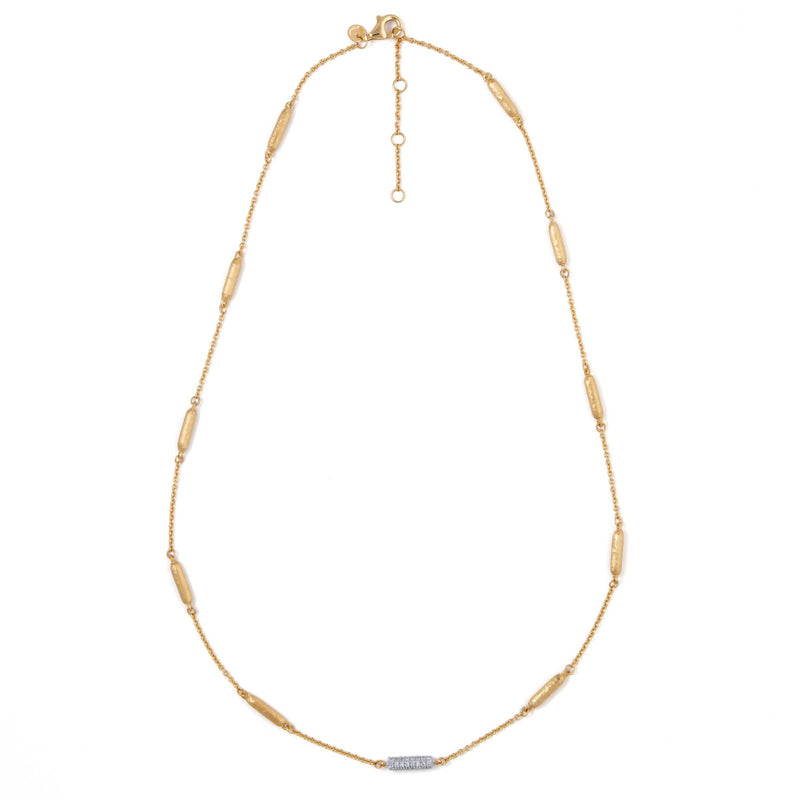 Pavé Diamond Station Necklace, 14K Yellow Gold