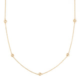 Bezel Set Diamond Necklace, 18 Inches, 14K Yellow Gold