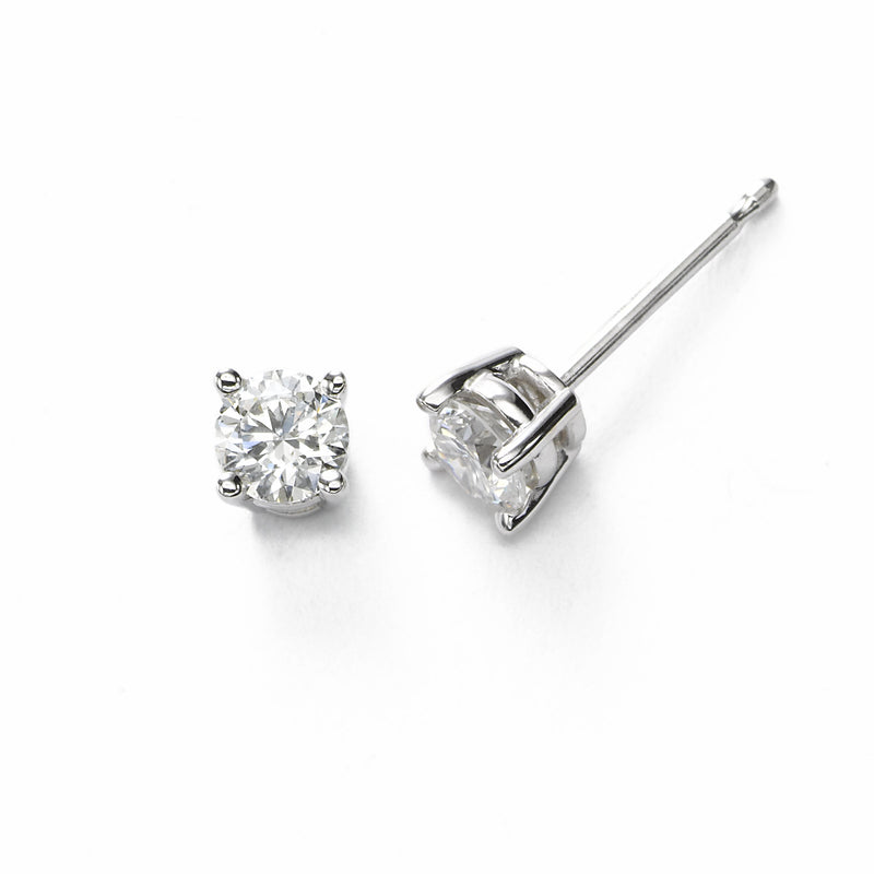 Diamond Stud Earrings, .50 Carat Total, G/H/I SI1, 14K White Gold