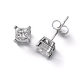 Princess Cut Diamond Stud Earrings, .33 Carat Total, H/I-SI2/I1, 14K White Gold
