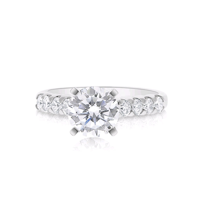 Diamond Engagement Ring Mounting, .48 Carat, 14K White Gold