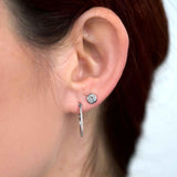 Bezel Set Diamond Studs, .60 Carat, 14K White Gold